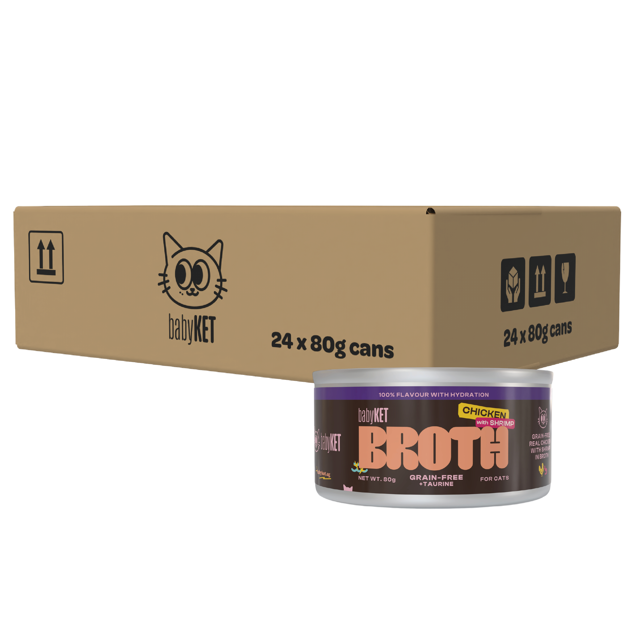 babyKET Chicken with Shrimp in Broth Wet Cat Food (24 x 80g)