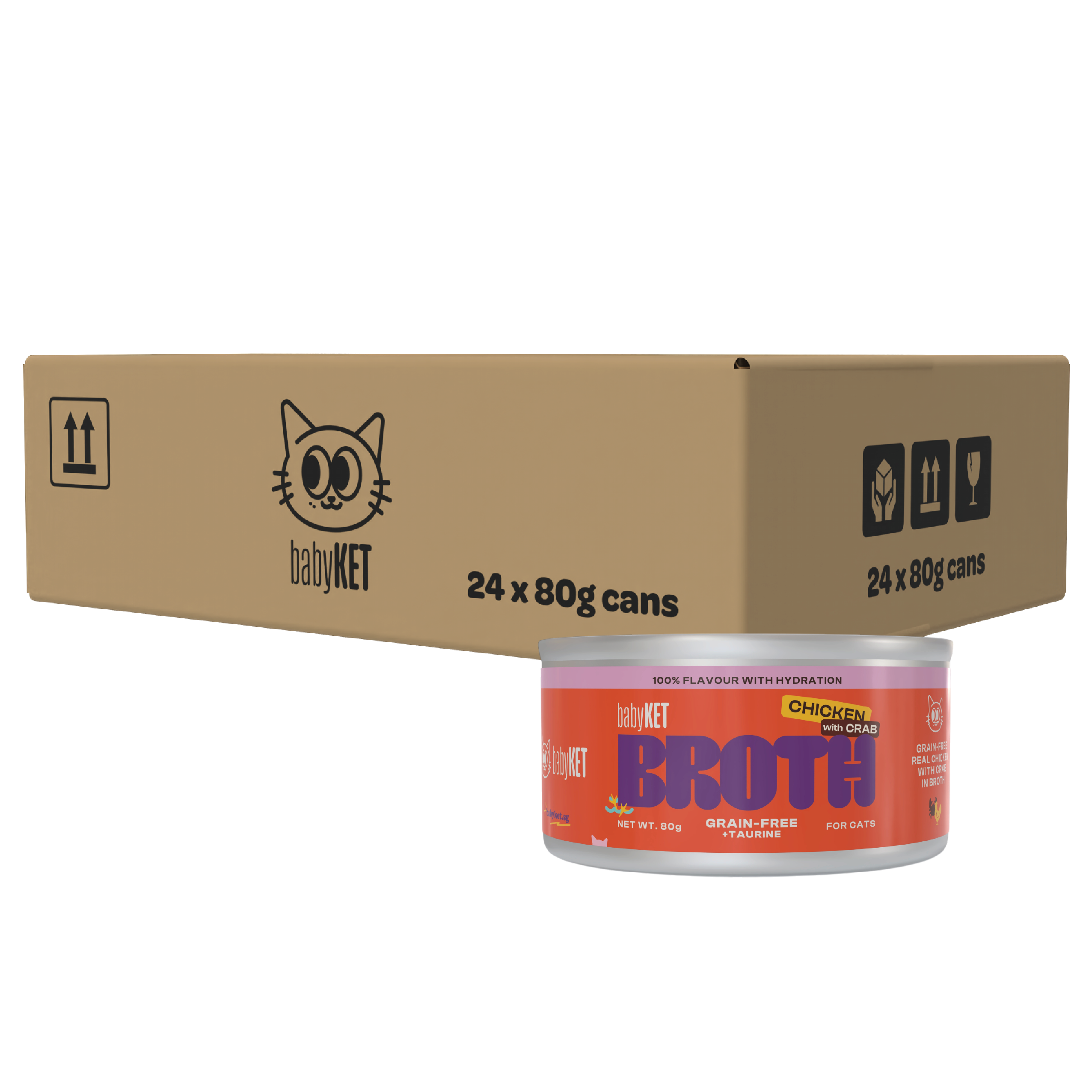 babyKET Chicken with Crab in Broth Wet Cat Food (24 x 80g)