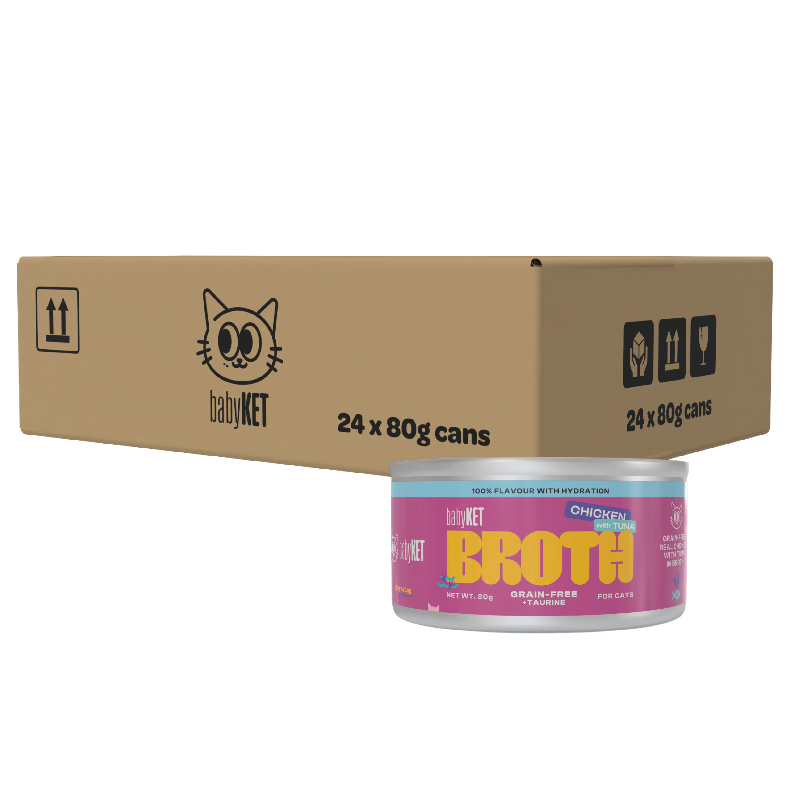 babyKET Chicken with Tuna in Broth Wet Cat Food (24 x 80g)