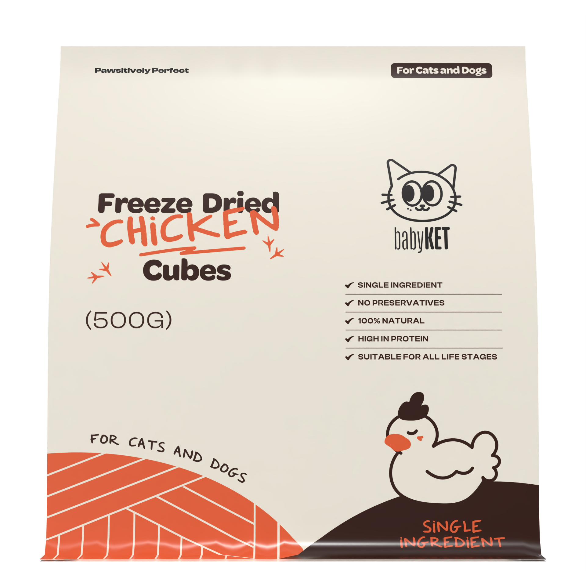 babyKET Freeze Dried Chicken Cubes 500g