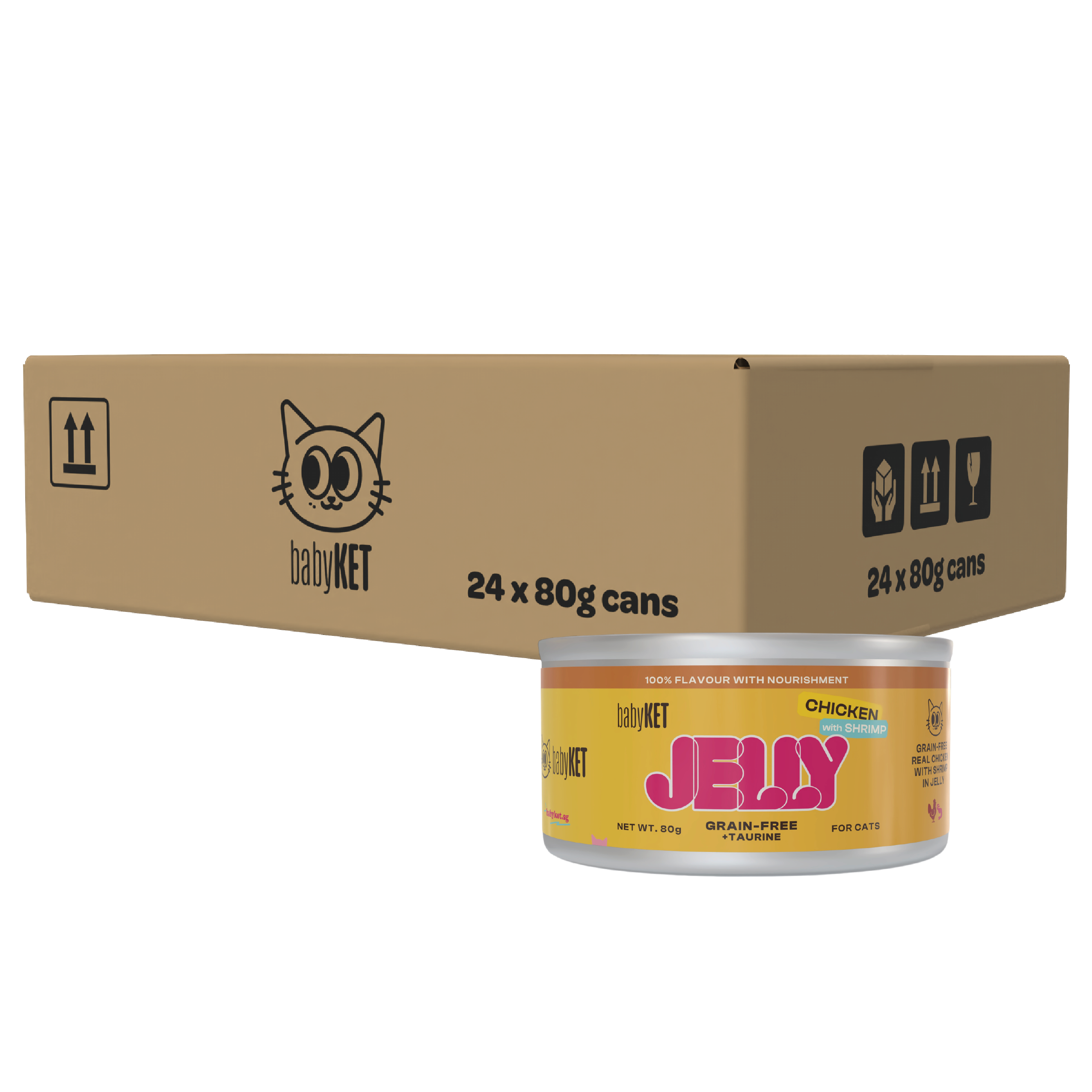 babyKET Chicken with Shrimp in Jelly Wet Cat Food (24 x 80g)
