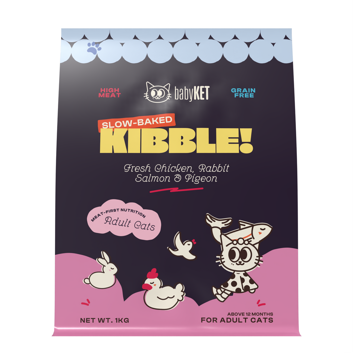babyKET Slow-Baked Adult Cat Kibble Original 1kg