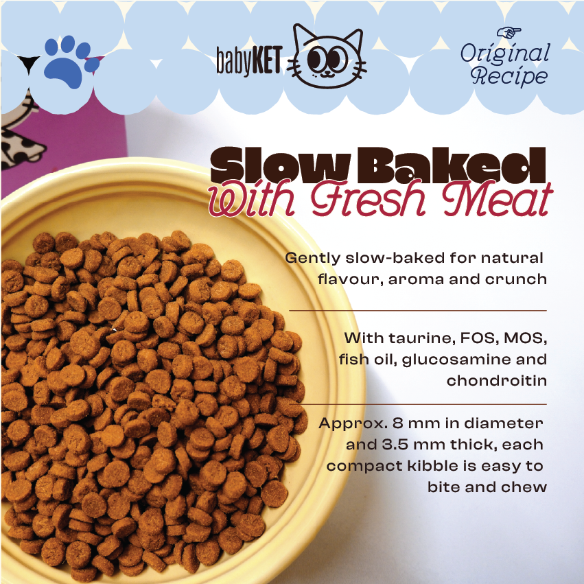 babyKET Slow-Baked Adult Cat Kibble Original 1kg