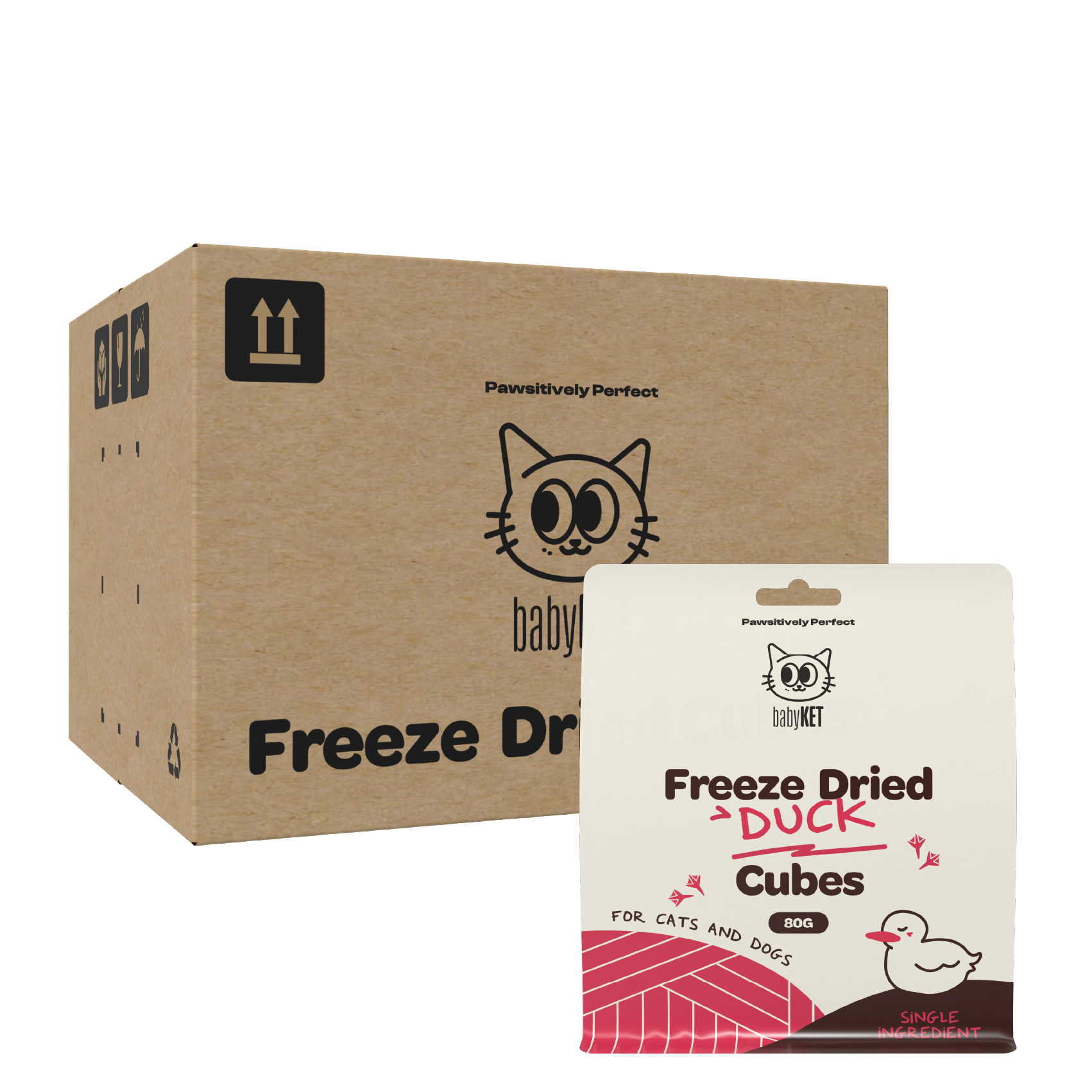 babyKET Freeze Dried Duck Cubes in Carton (25 x 80g)
